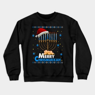 Merry Chrismukkah Ugly Xmas Funny Hanukkah Christmas Crewneck Sweatshirt